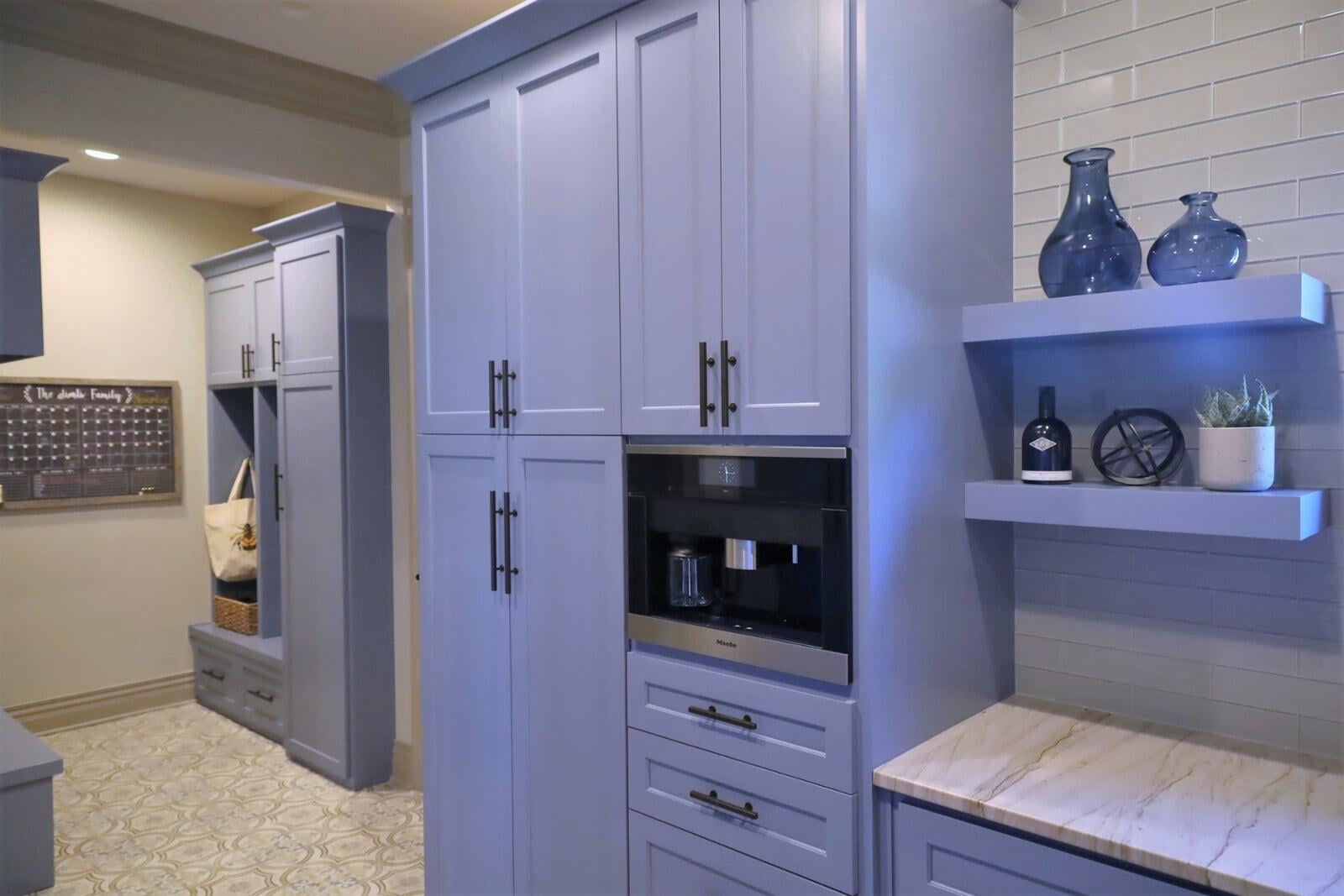 Blue cabinet, mudroom, 